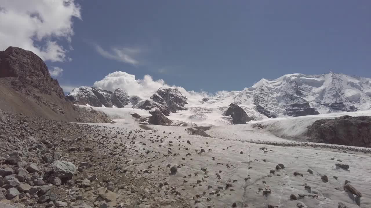 夏季瑞士阿尔卑斯山的冰川视频素材