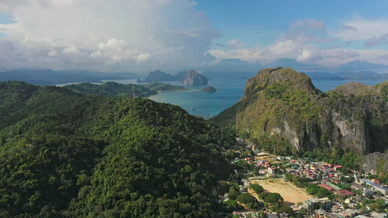 菲律宾El Nido Palawan鸟瞰图视频素材