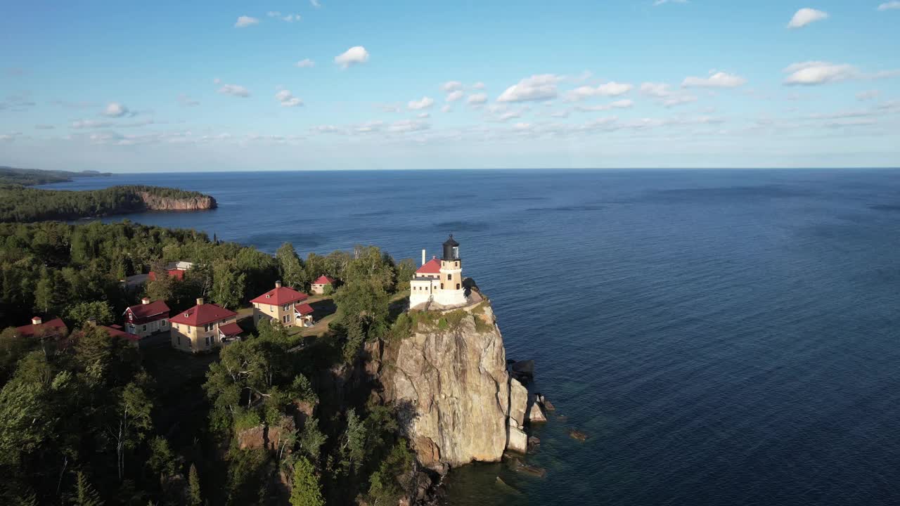 Split Rock Lighthouse航拍无人机视频视频素材