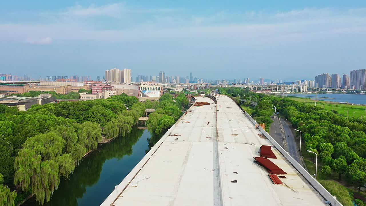 在建的桥梁视频素材