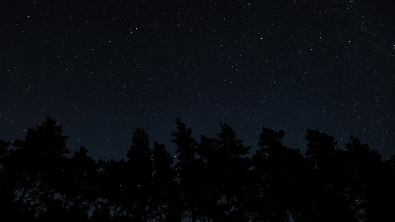 夜空中移动的星星的时间间隔视频素材