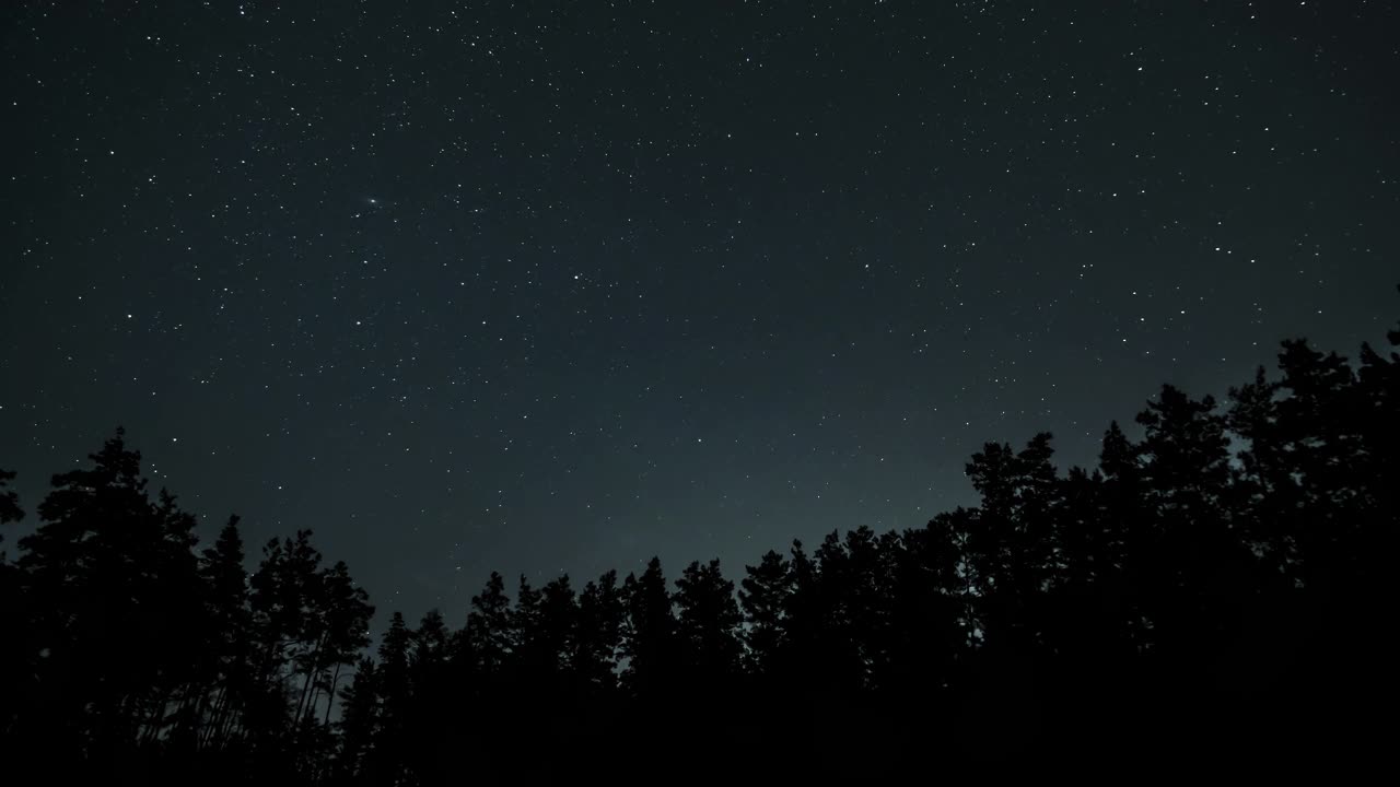 夜空中移动的星星的时间间隔视频素材