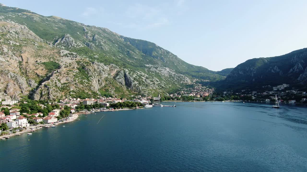 4K Footage Aerial View to the Kotor, Montenegro股票视频视频素材