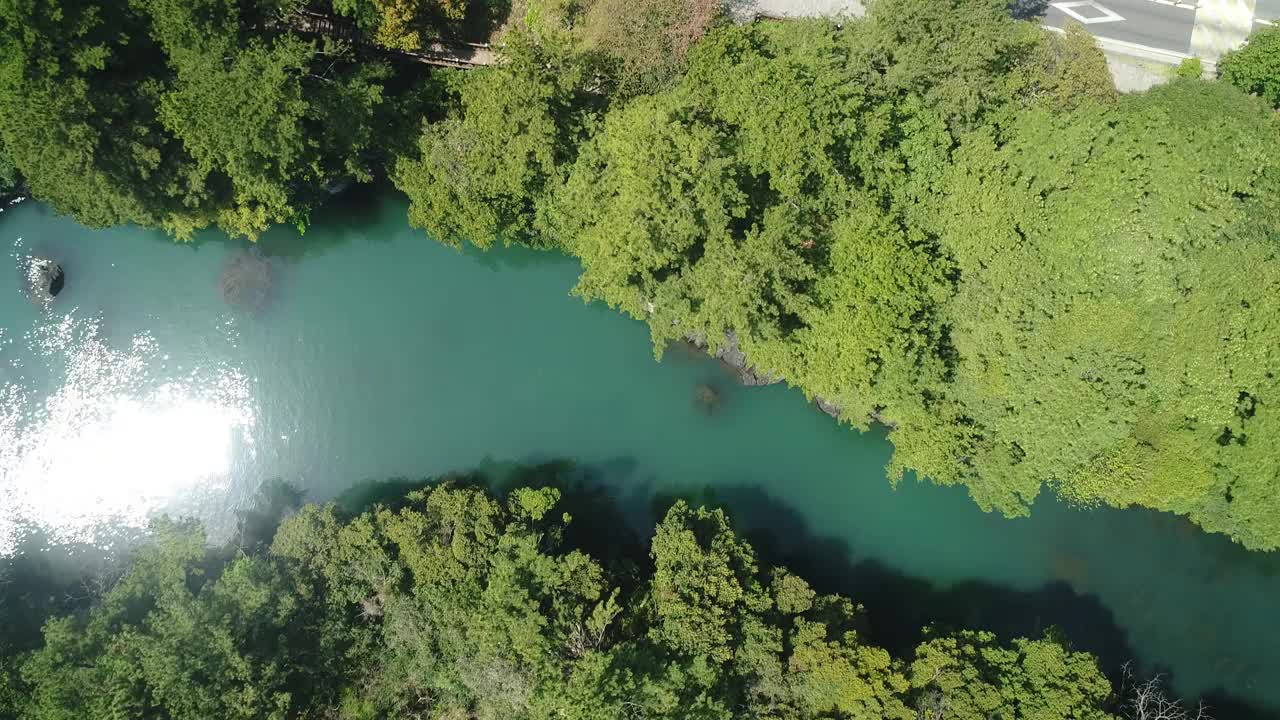 韩国济州岛西归浦市肃石谷河口风景视频素材