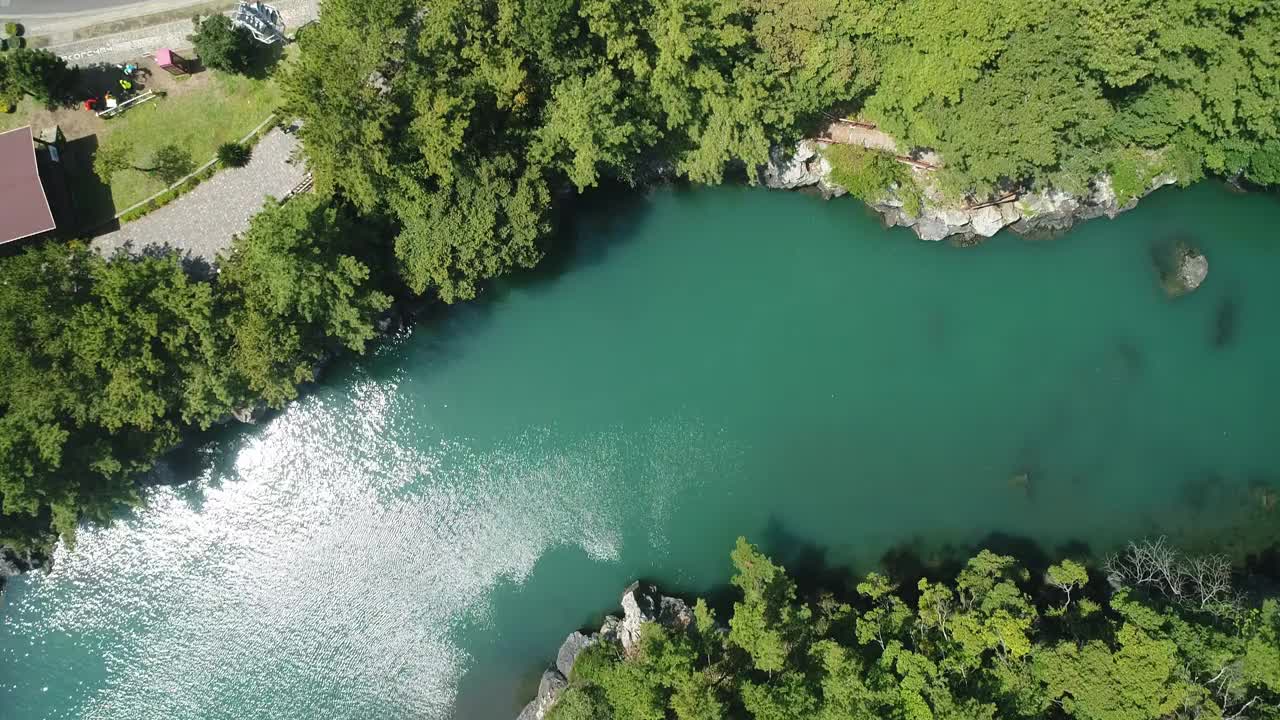 韩国济州岛西归浦市肃石谷河口风景视频素材