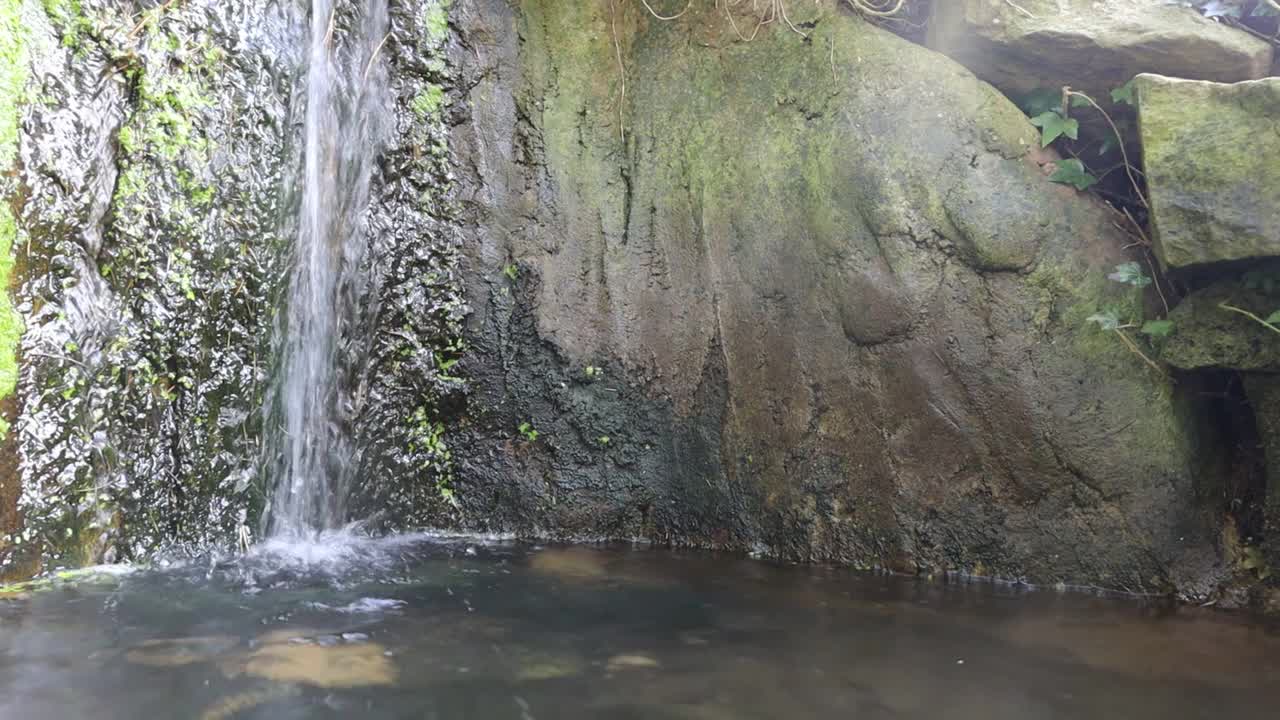 日本禅宗花园瀑布视频素材