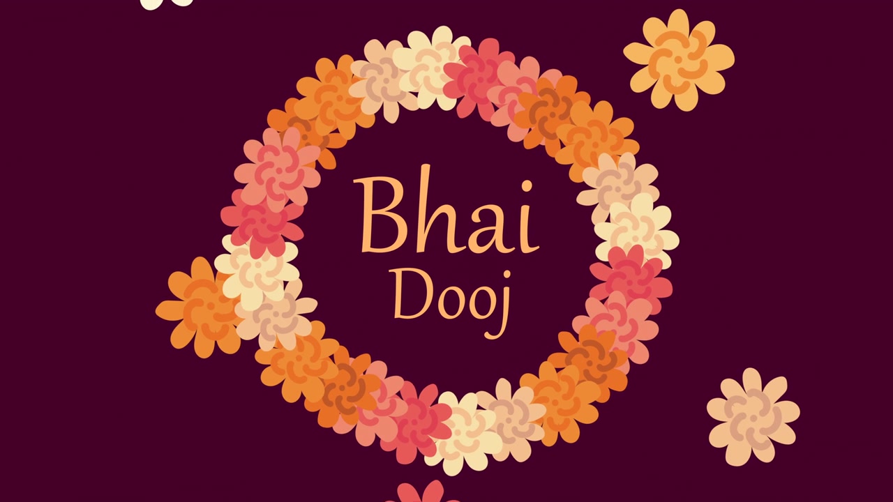 Bhai dooj字母与花冠视频素材画面2