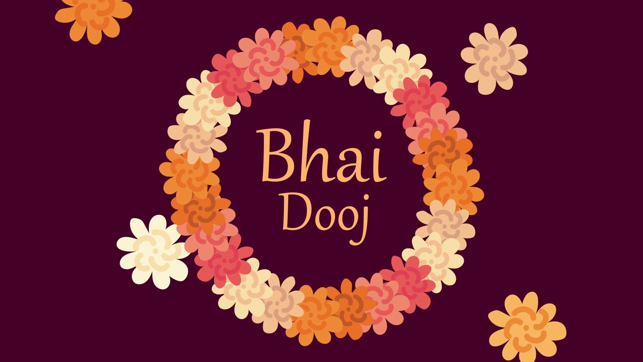 Bhai dooj字母与花冠视频素材画面3