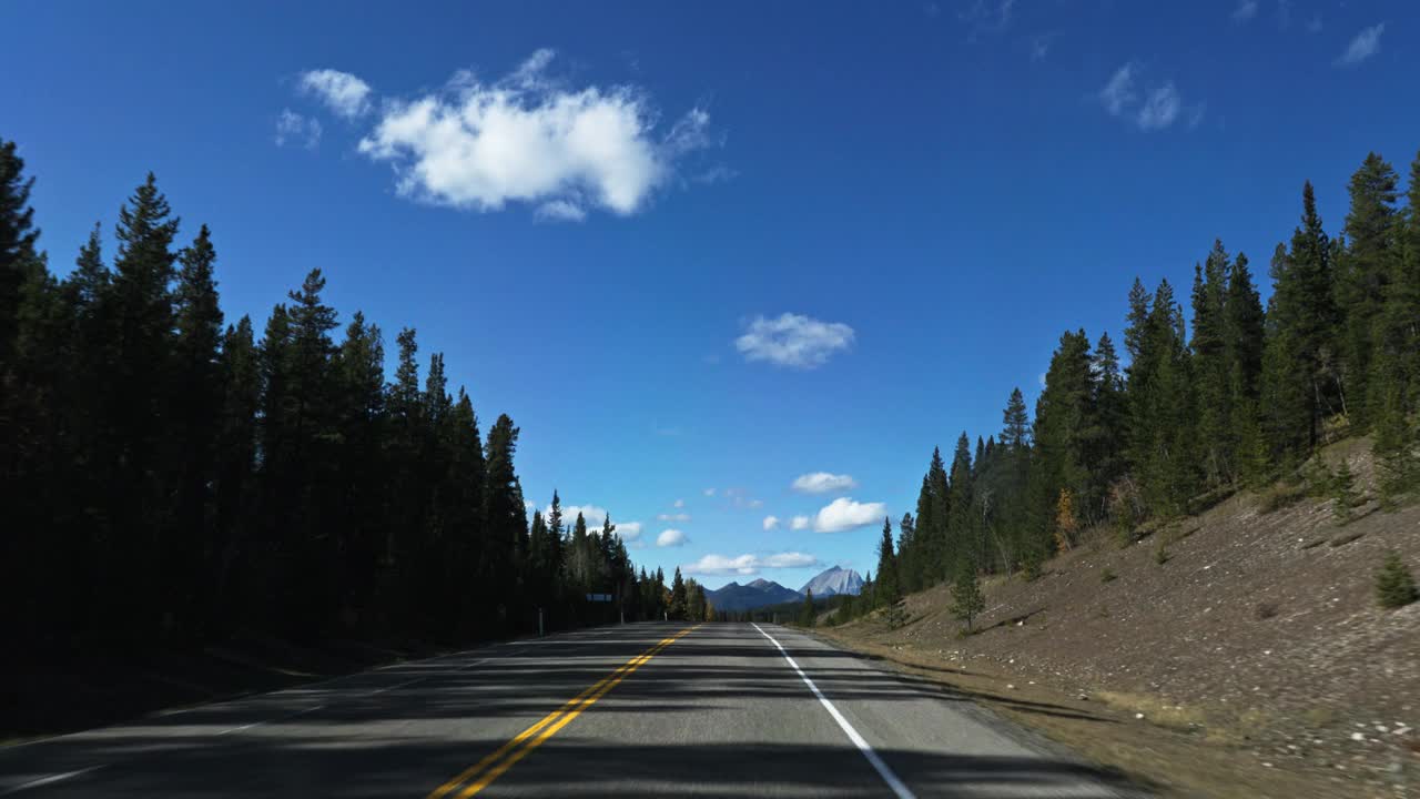 司机POV:驾驶山景在秋天视频素材