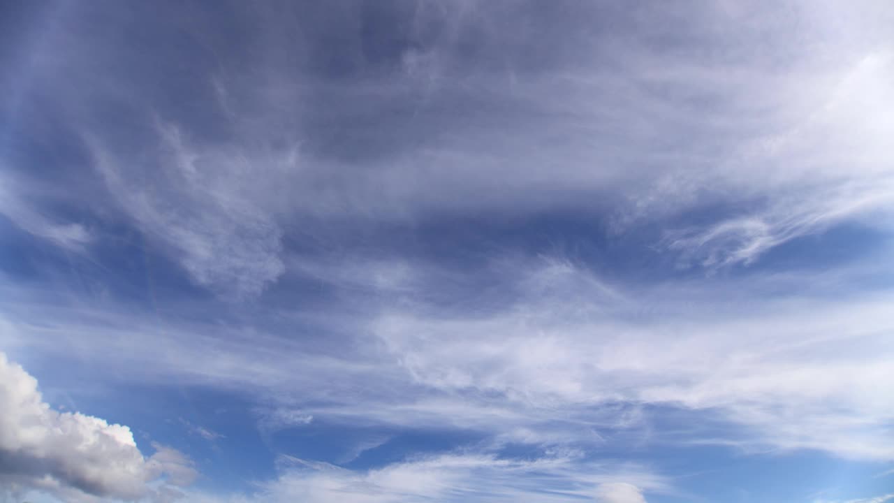 4k的时间流逝，美丽的蓝天与白云的背景。天空云层视频素材