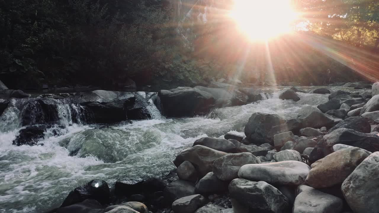 山日落河视频素材