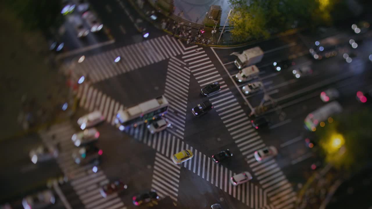 上海浦东街道上的人行横道夜景视频素材