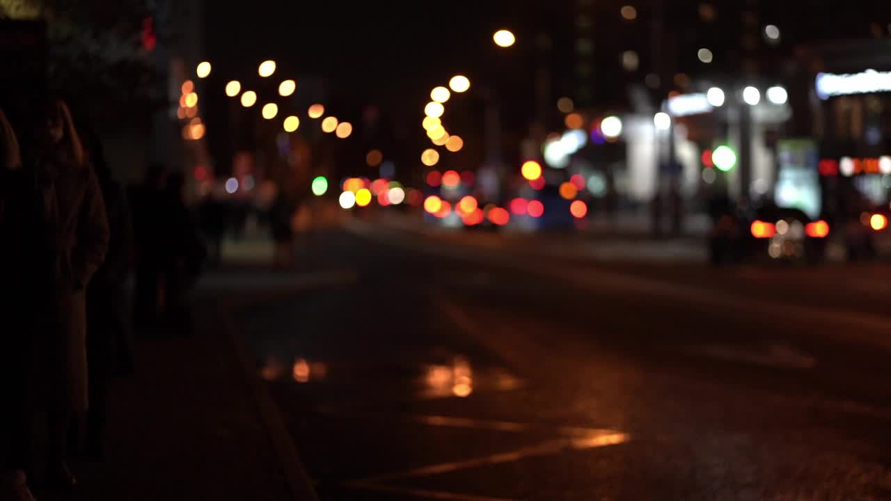 模糊抽象的城市夜光背景散景视频素材