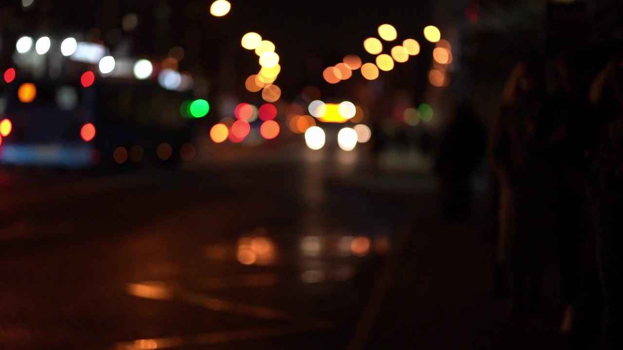 模糊抽象的城市夜光背景散景视频素材