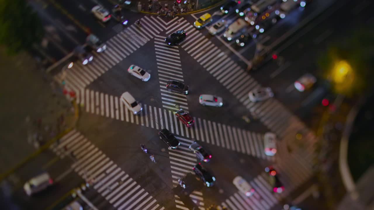 上海浦东街道上的人行横道夜景视频素材