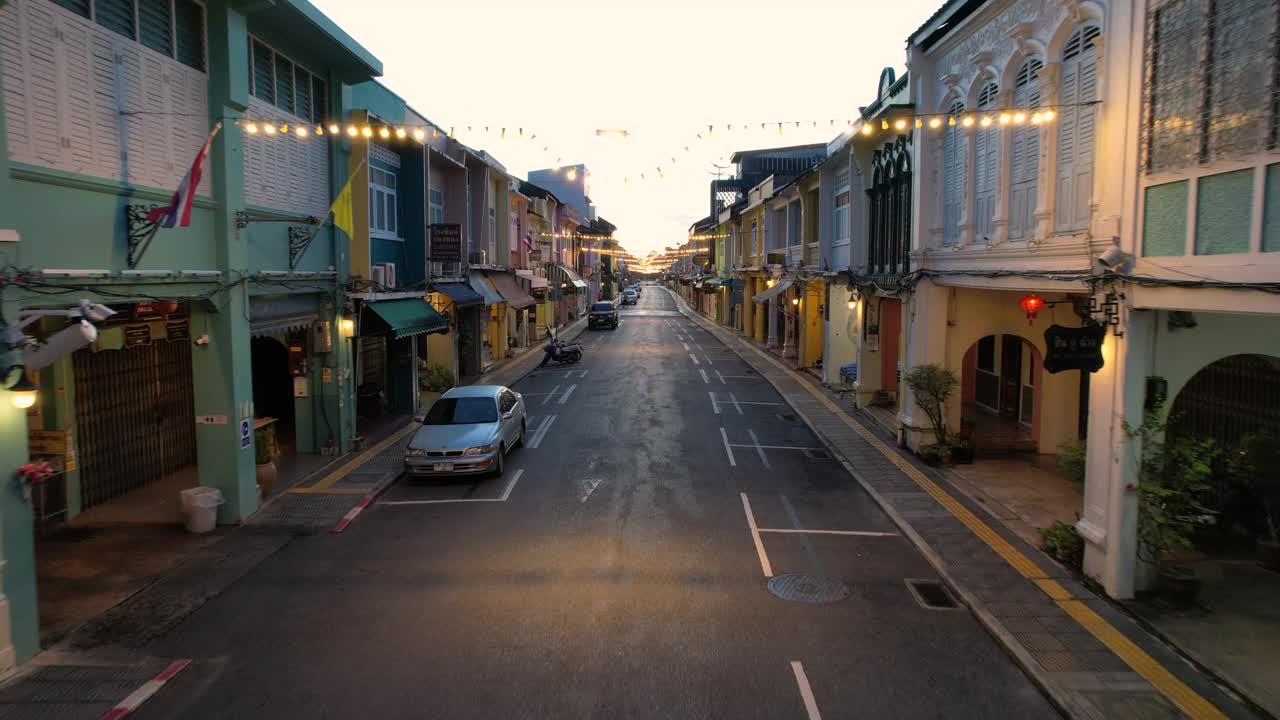 鸟瞰普吉岛旧城，普吉岛，泰国南部视频素材