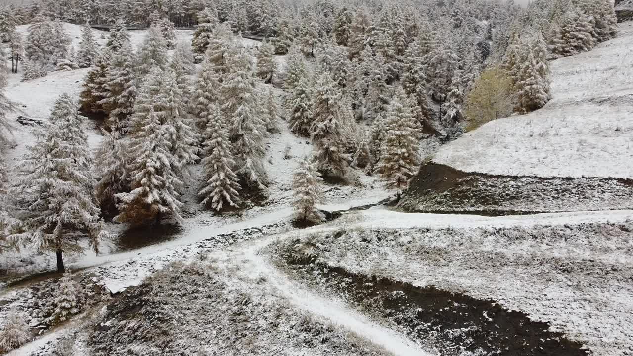 阿尔卑斯山的第一场雪视频素材