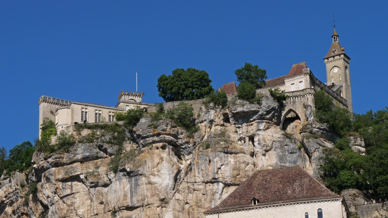 中世纪城市Rocamadour, Lot department，欧西塔尼，法国视频素材