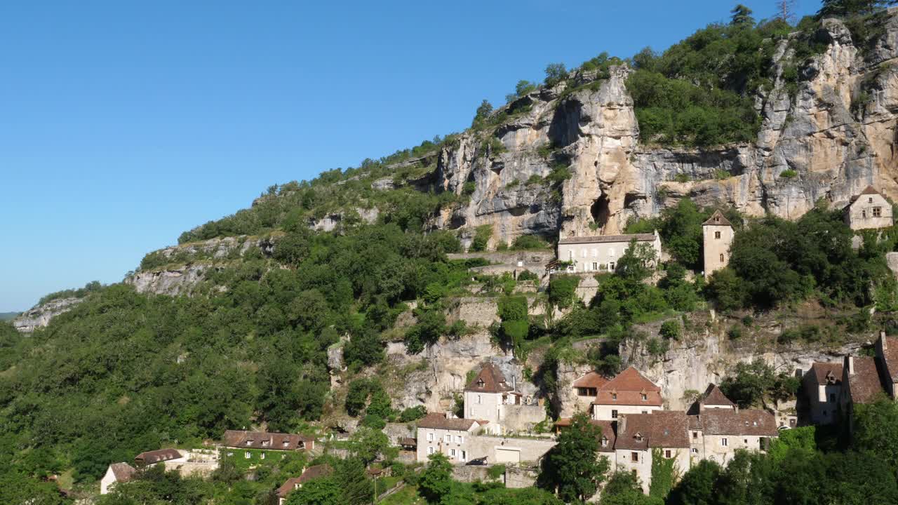 中世纪城市Rocamadour, Lot department，欧西塔尼，法国视频素材