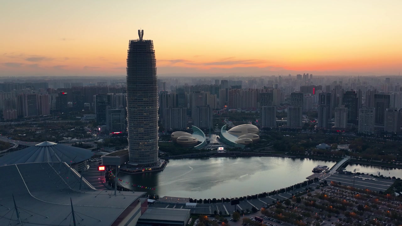 中国河南省郑州市天际线视频素材画面4