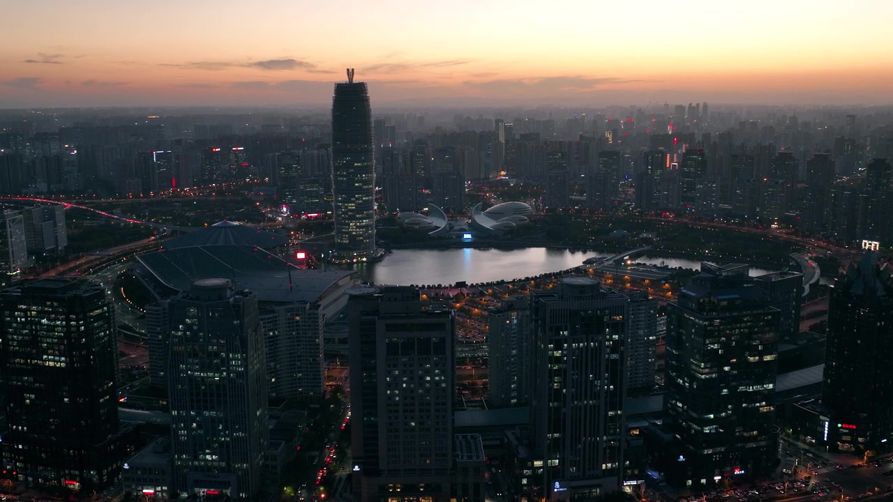 中国河南省郑州市天际线视频素材画面3