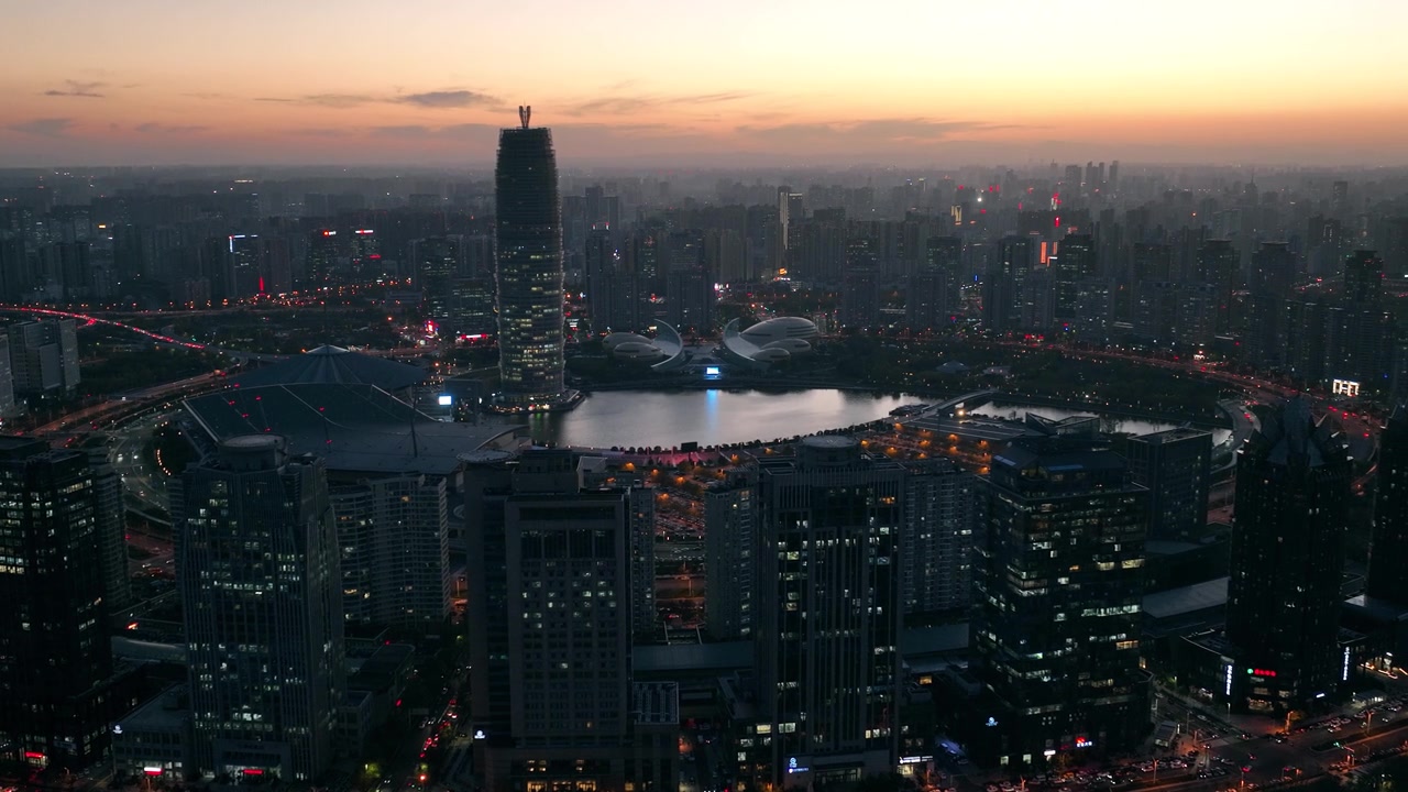 中国河南省郑州市天际线视频素材画面4