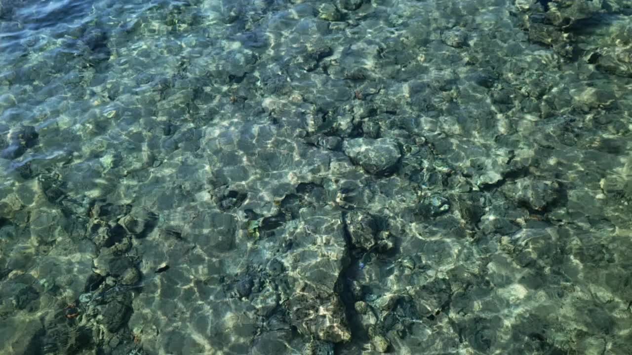 红海潮流。海岸附近的移动情况。水中的涟漪视频素材