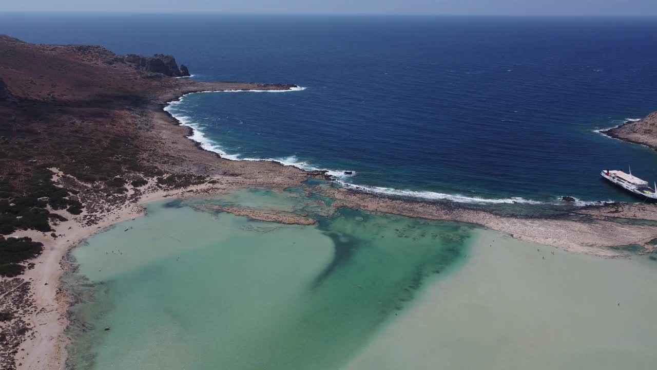 美丽的希腊海滩-克里特岛巴罗斯湾视频素材