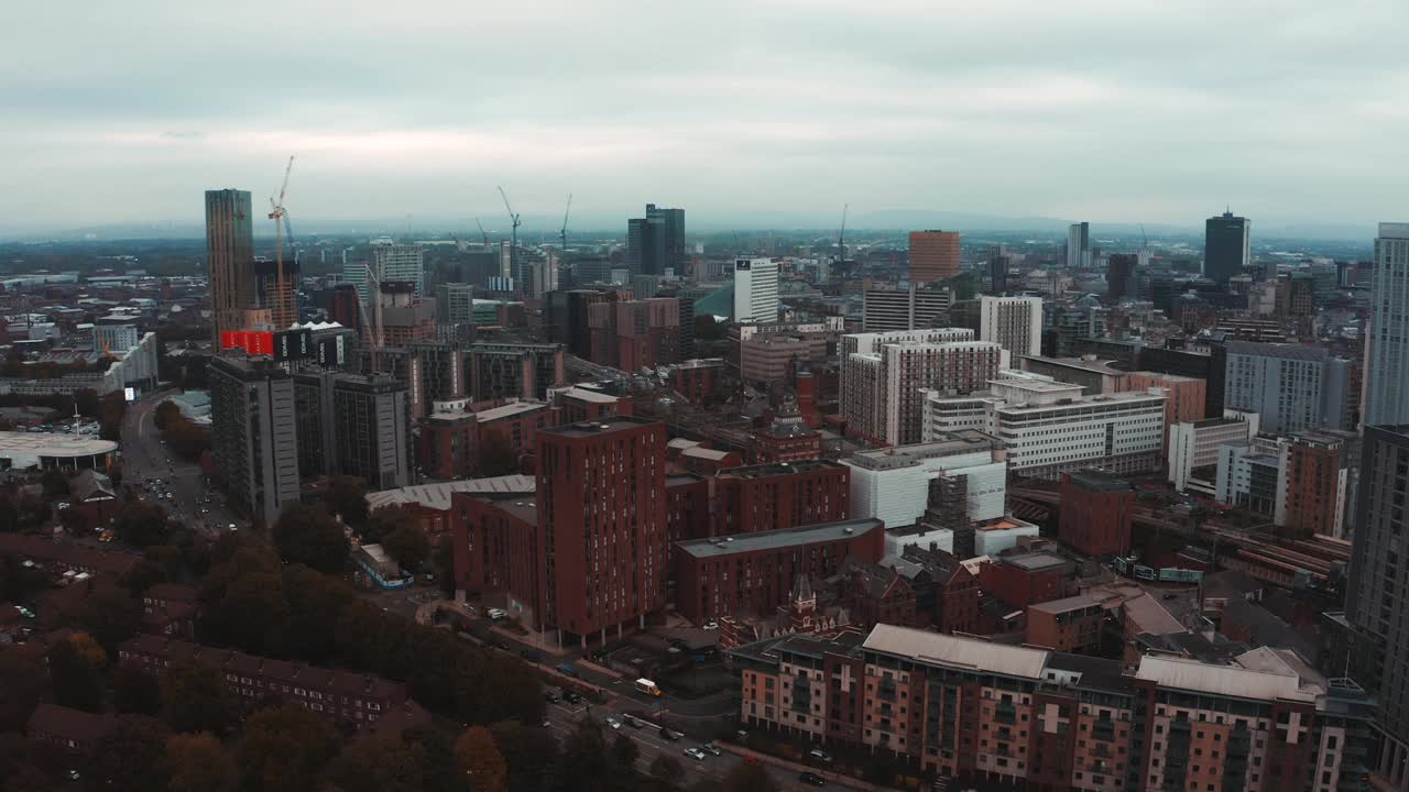 英国曼彻斯特市鸟瞰图视频素材