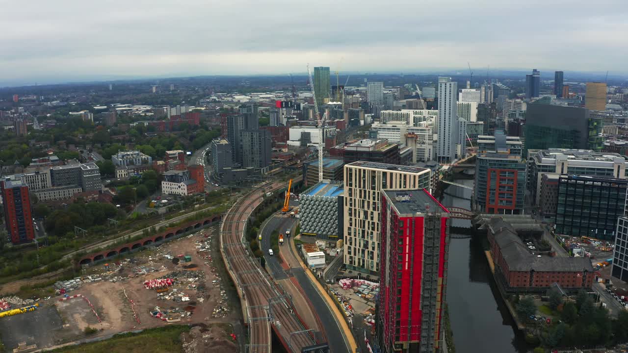 英国曼彻斯特市鸟瞰图视频素材