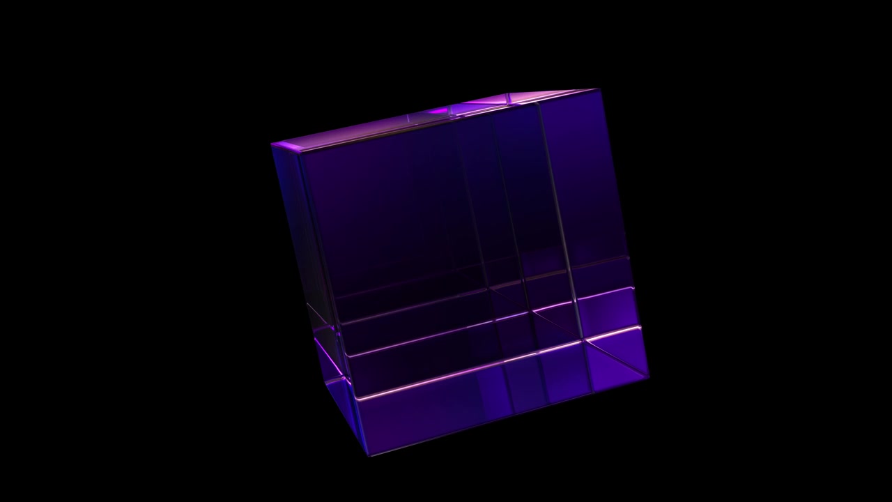玻璃立方体循环4K循环视频素材画面1