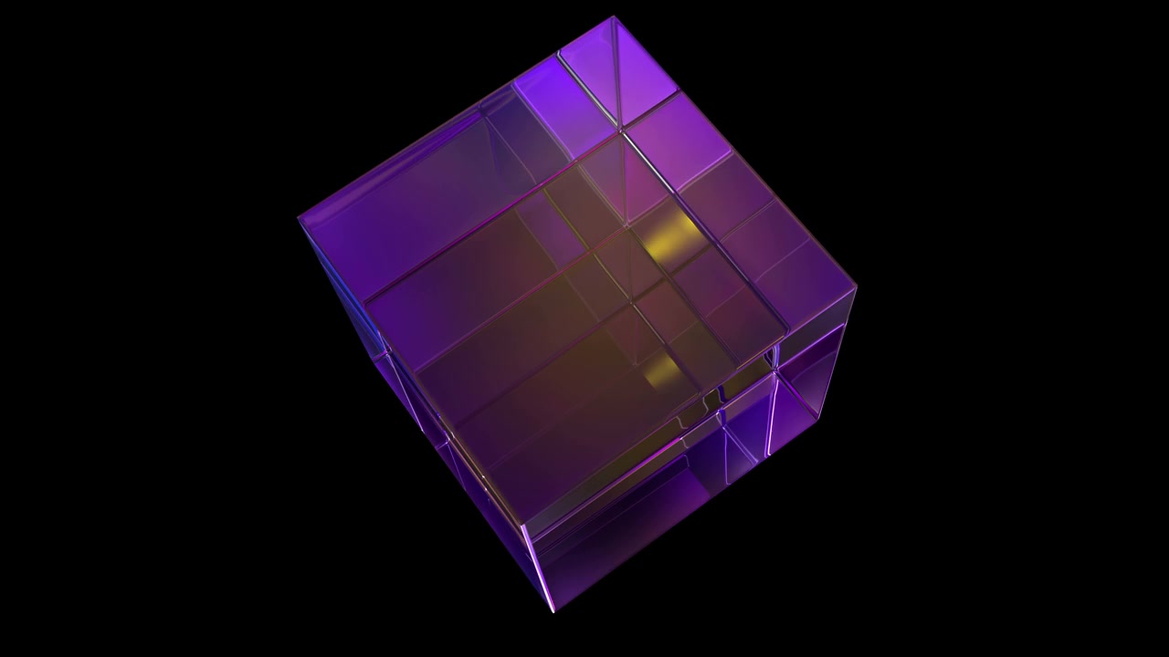 玻璃立方体循环4K循环视频素材画面2