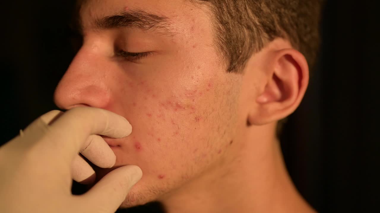 一个白人男孩青春期的特写镜头视频素材