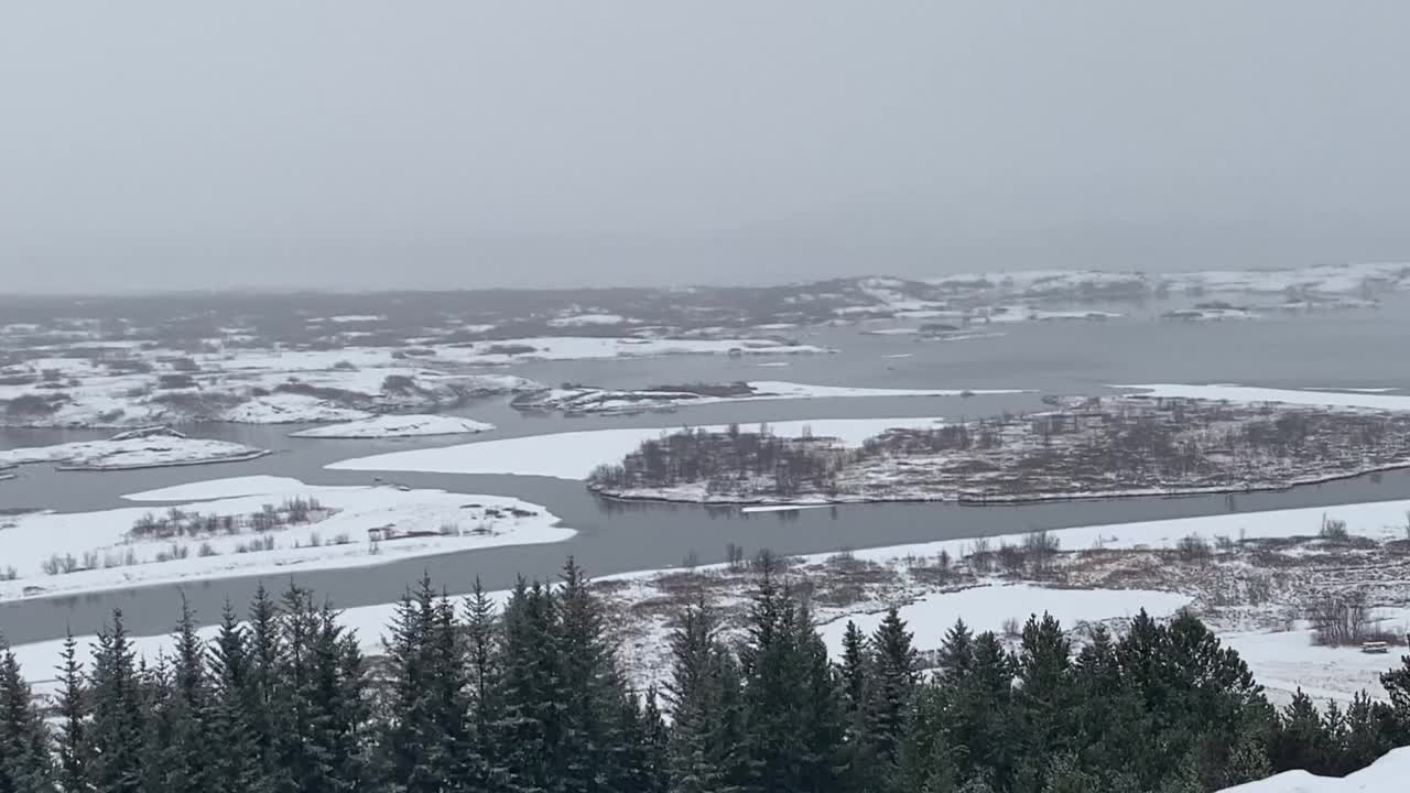 冰岛的冬季风景视频素材