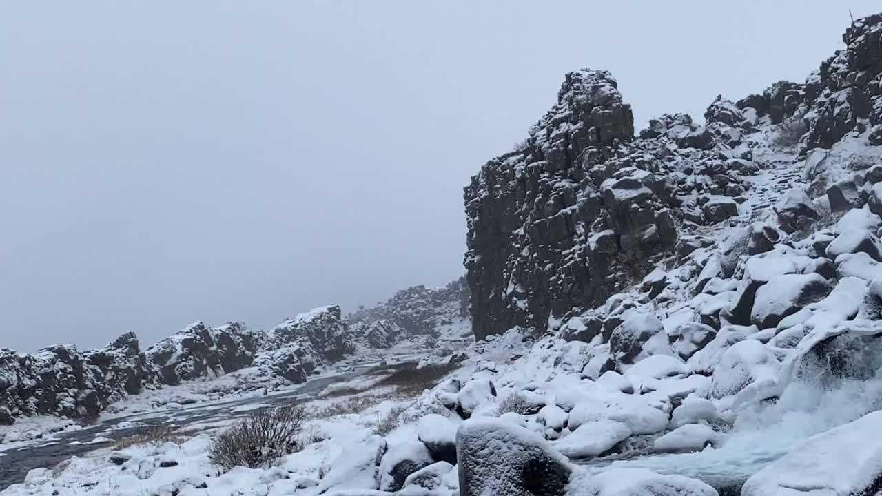 白雪皑皑的冰岛视频素材