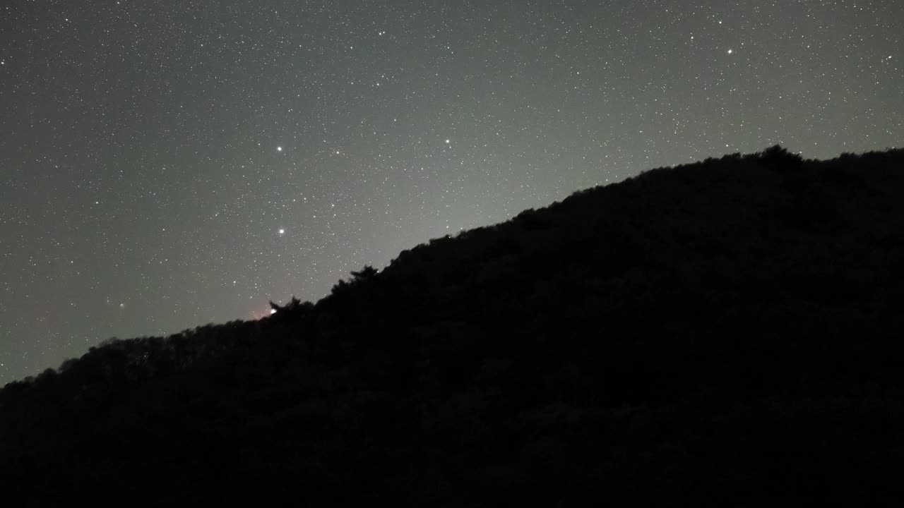 自然景观——夜空中的猎户座/韩国江原道麟溪郡视频素材