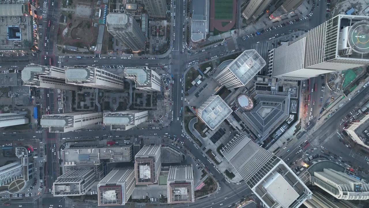 城市鸟瞰图视频素材画面2