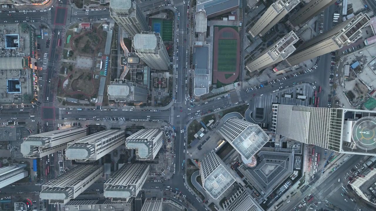 城市鸟瞰图视频素材画面4