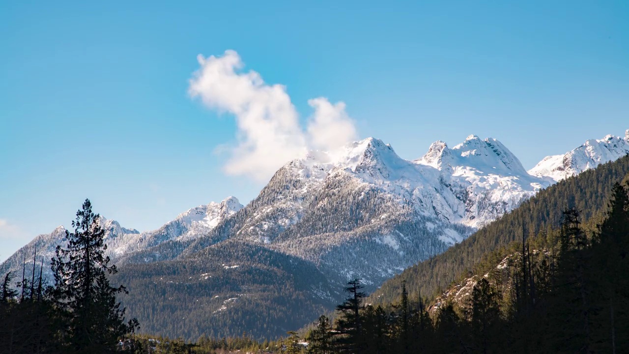 加拿大雪山山脉的延时视频视频素材