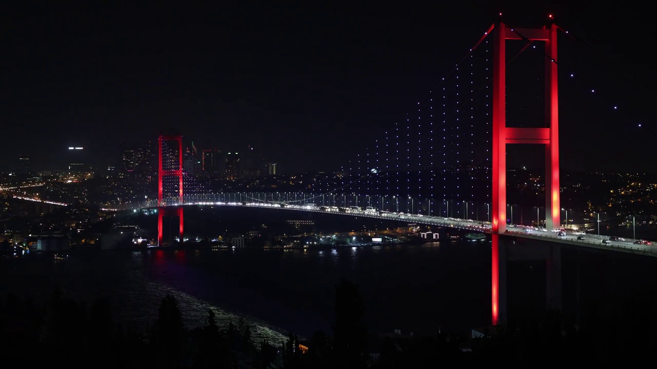 夜晚的博斯普鲁斯大桥视频素材