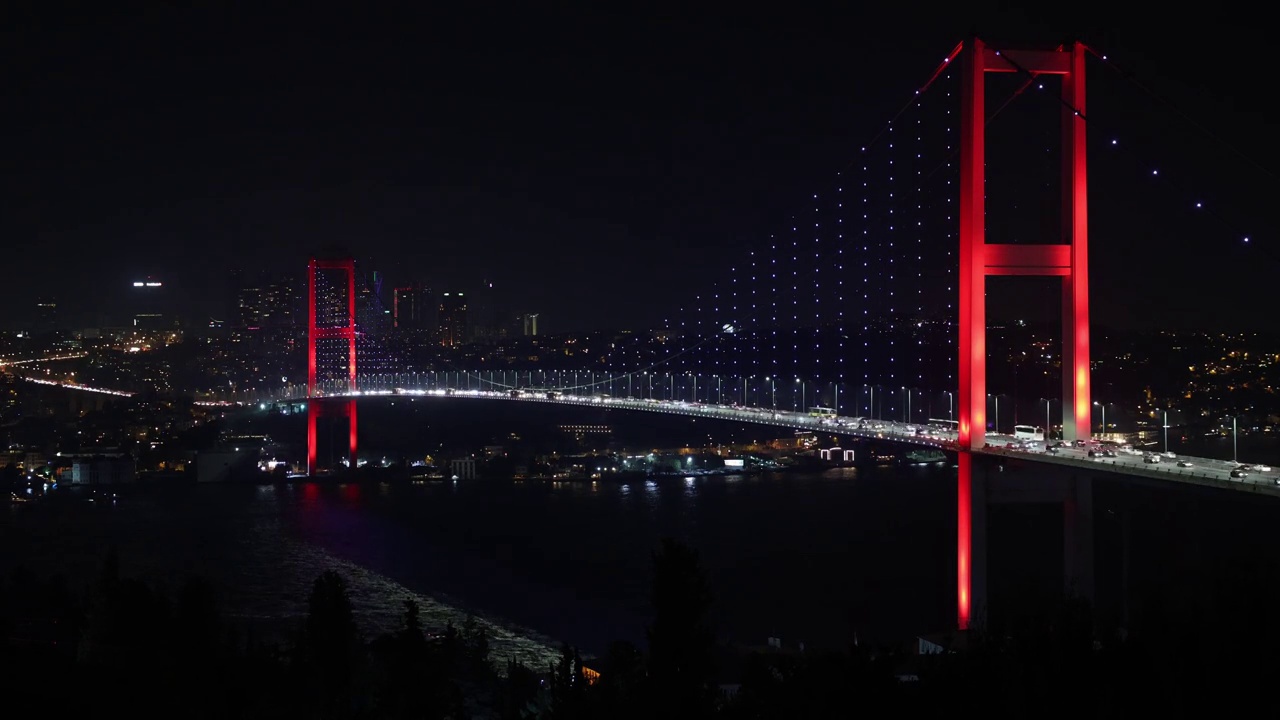 夜晚的博斯普鲁斯大桥视频素材