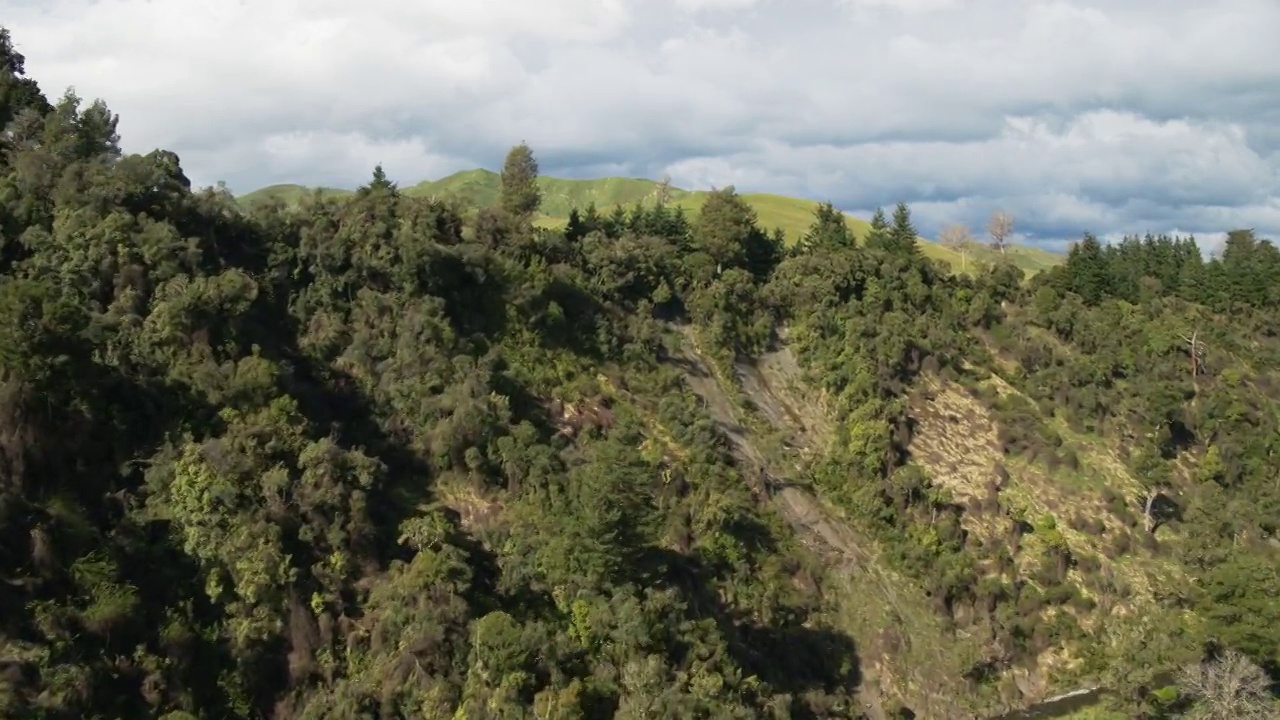 WS HA空中山谷到山丘到孤树。视频素材