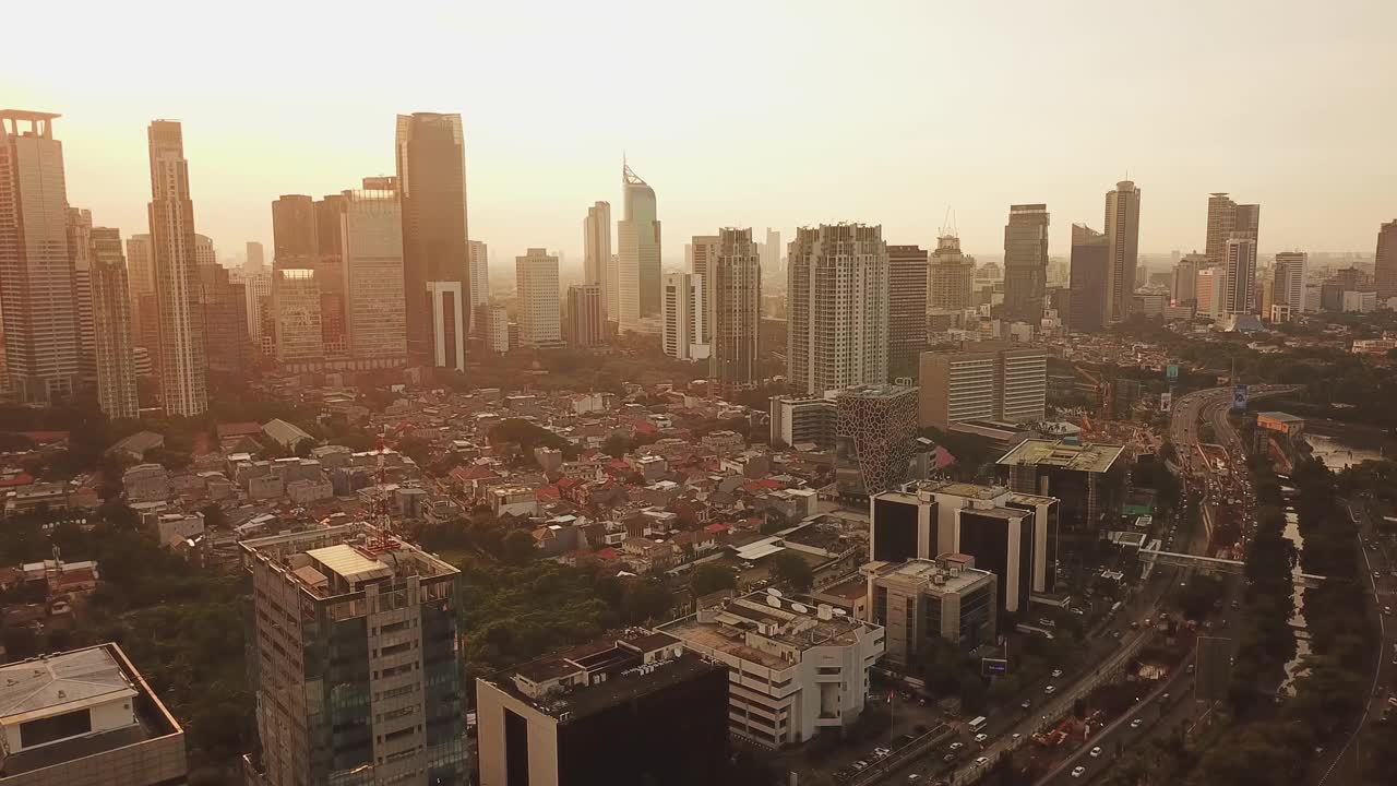 雅加达的空中全景视频素材