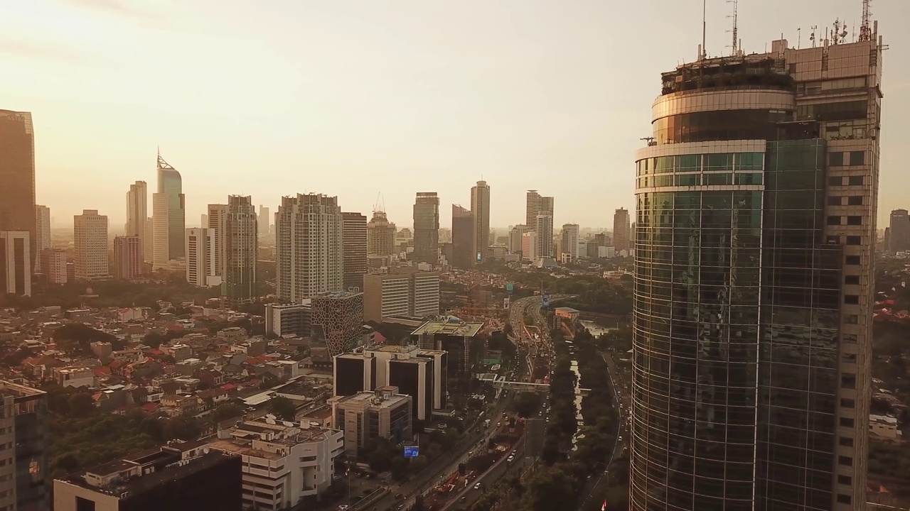 雅加达市区奇异的空中景色视频素材