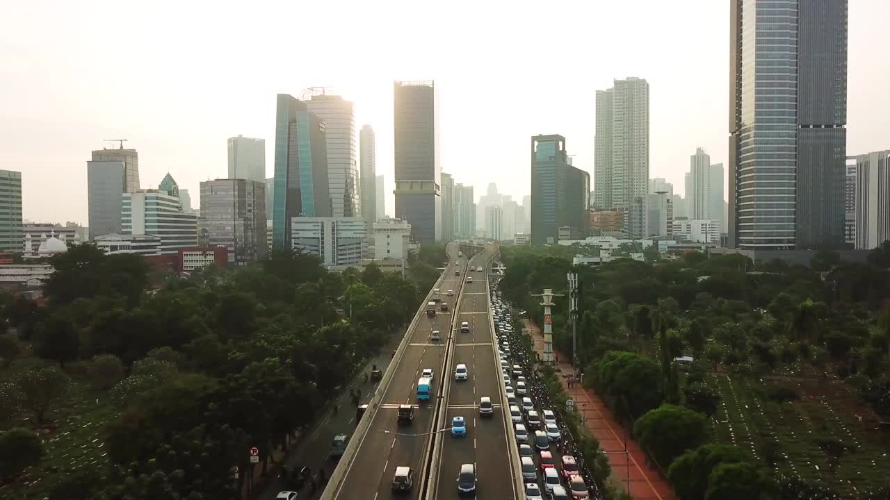 美丽的鸟瞰图的非收费天桥视频素材