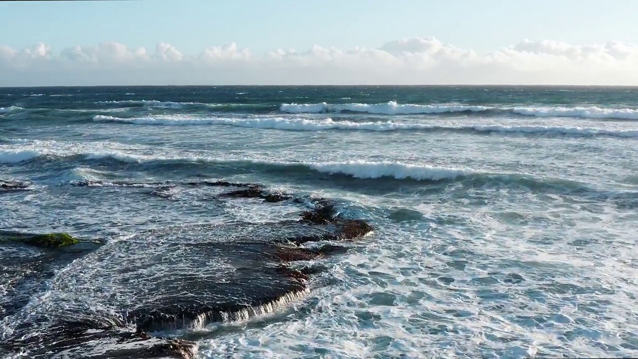 海岸海滩鸟瞰图视频素材