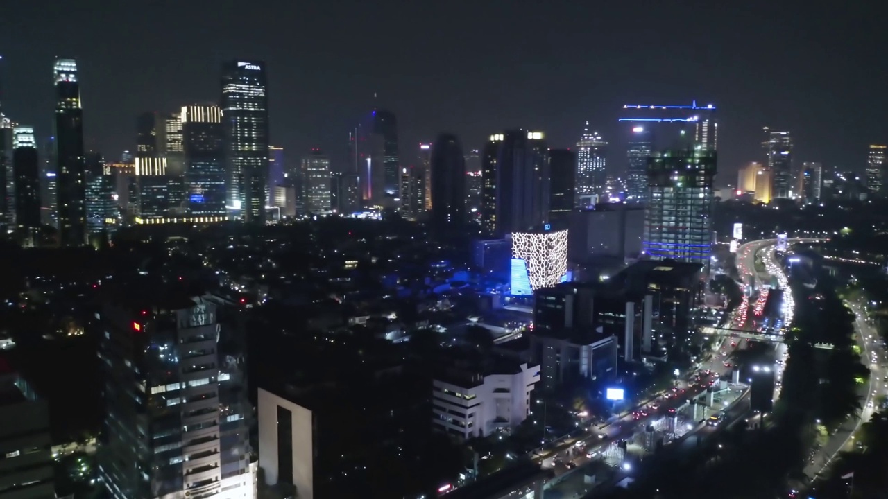 雅加达市区的夜景视频素材