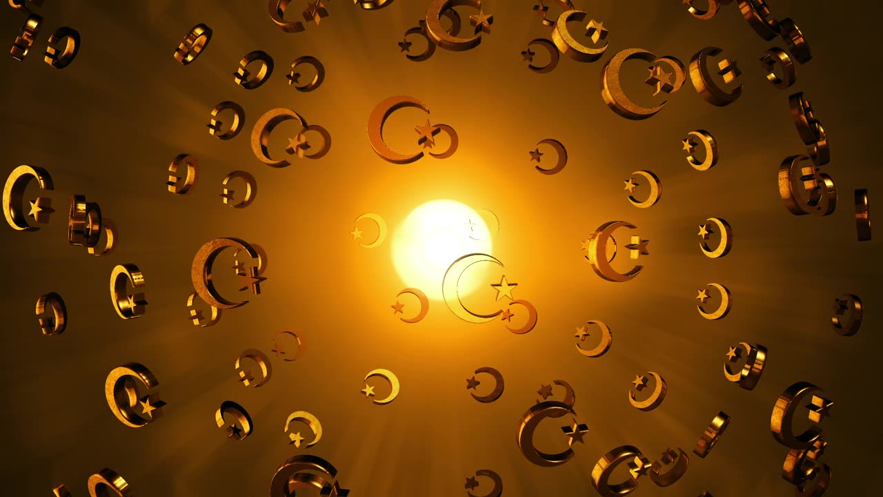 黄金符号回教的3D动画视频素材画面1