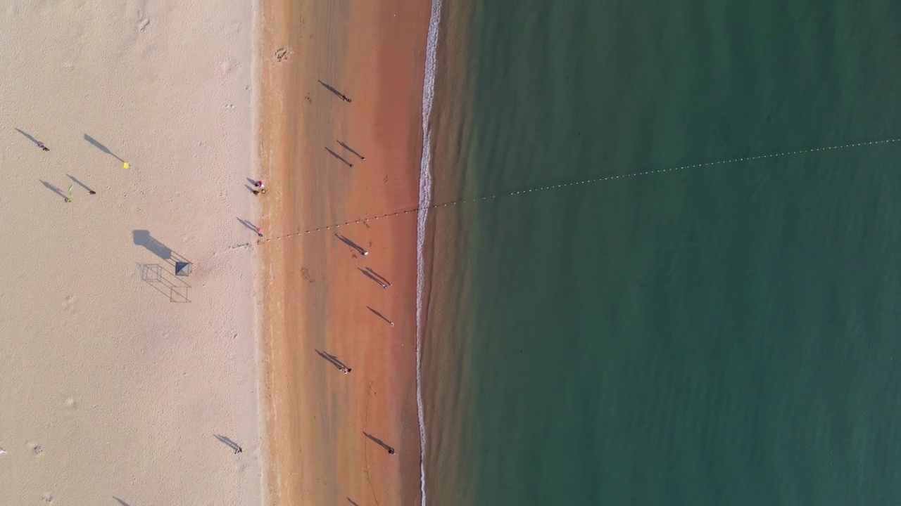 航空摄影海岸线海滩海洋海景背景视频素材