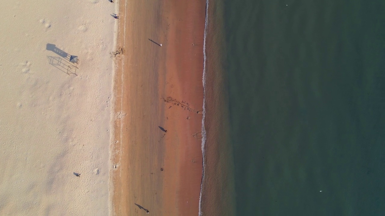 航空摄影海岸线海滩海洋海景背景视频素材